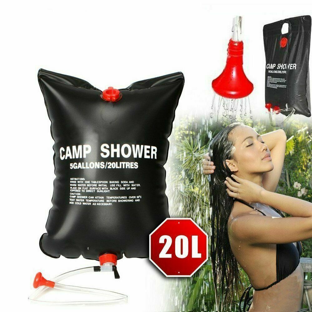 20L Portable Camping Shower – Solar Heating Bath Bag for Outdoor Travel, Hiking & Camping