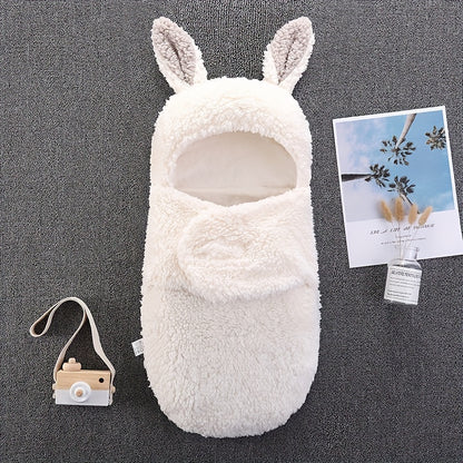 Super Soft Baby Sleeping Bag – Fluffy Fleece Swaddle Blanket with Head Support, Unisex Newborn Sleep Sack for Boys and Girls