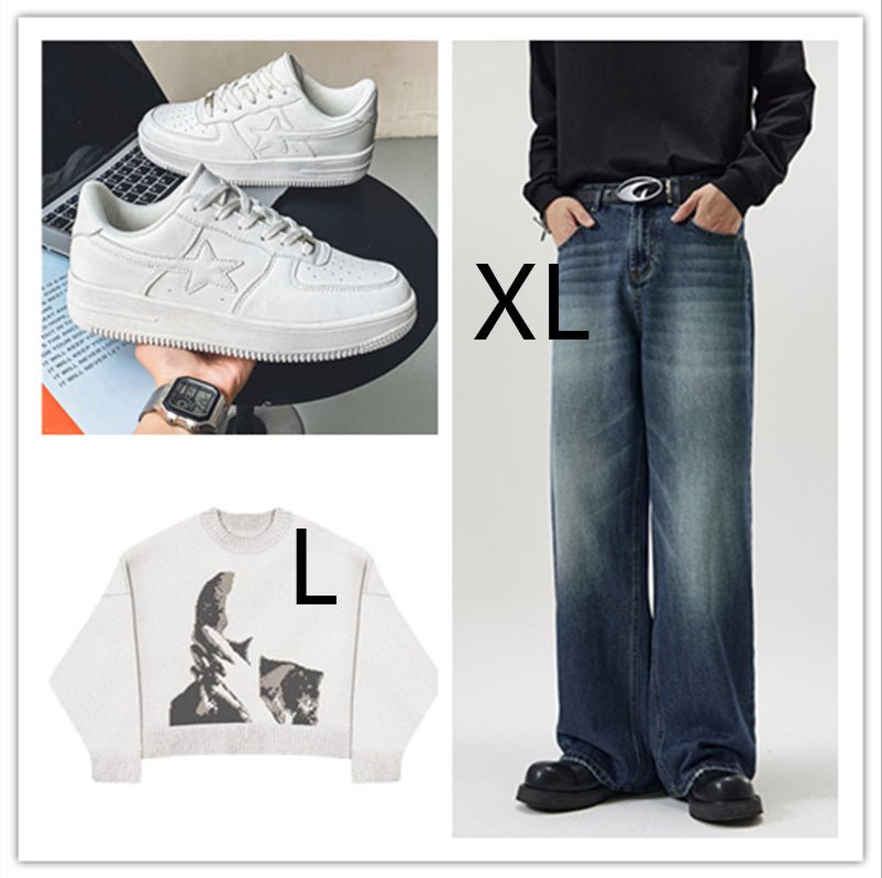 Thick Soled White Casual Sneakers for Men - Trendy Platform Sneakers