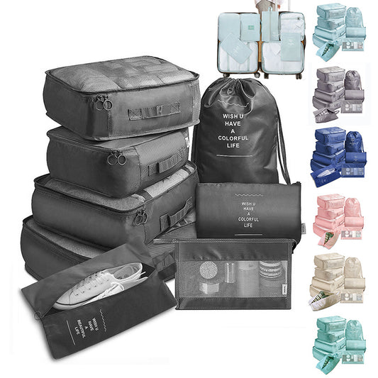 8-Piece Luggage Divider & Packing Cube Set – Travel Storage Bags for Clothes, Underwear, and Shoes