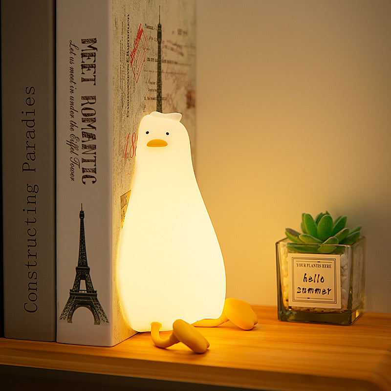 Premium Smart Duck Night Light - Silicone LED Bedside Lamp with Sleep Mode & Touch Control for Kids