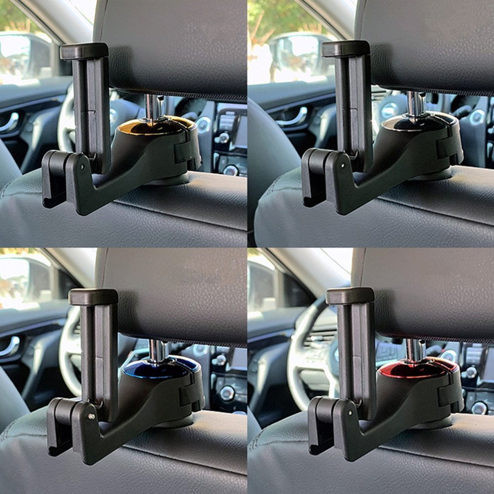 Premium Car Headrest Hook & Phone Holder - Multi-Function Seat Back Organizer with Secure Phone Mount