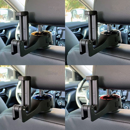 Premium Car Headrest Hook & Phone Holder - Multi-Function Seat Back Organizer with Secure Phone Mount