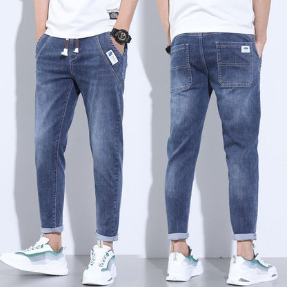 Men's Slim Fit Stretch Denim Trousers – Casual Thin Jeans for Everyday Wear