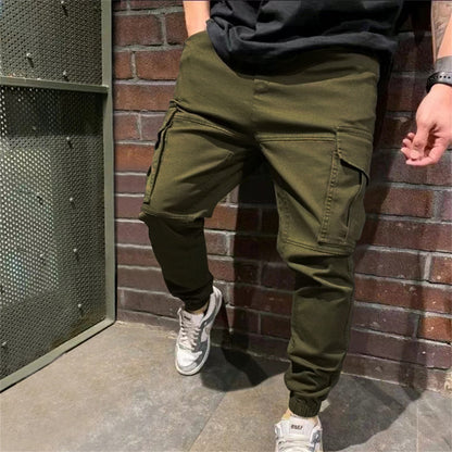 Men's Sports Pants with Pockets, Casual Cargo Trousers