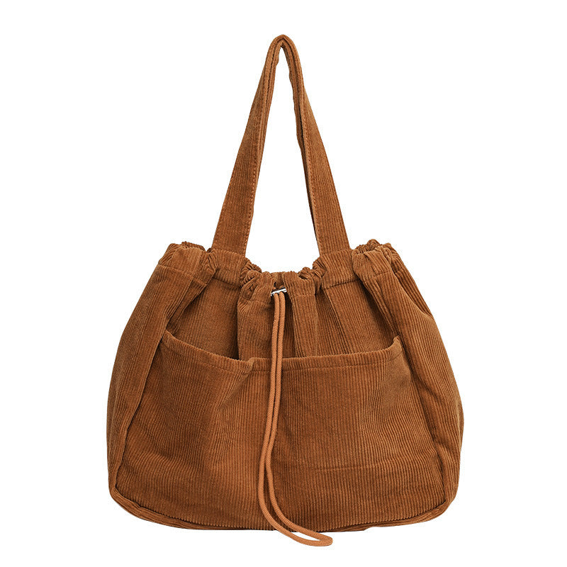 Trendy Women's Shoulder Bag – Multi-Pocket Drawstring Underarm Handbag for Casual Style