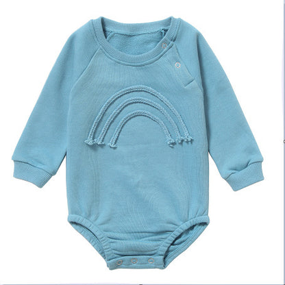Spring and Autumn Baby Romper – Soft Long Sleeve Waffle Knit Romper for Newborns and Infants
