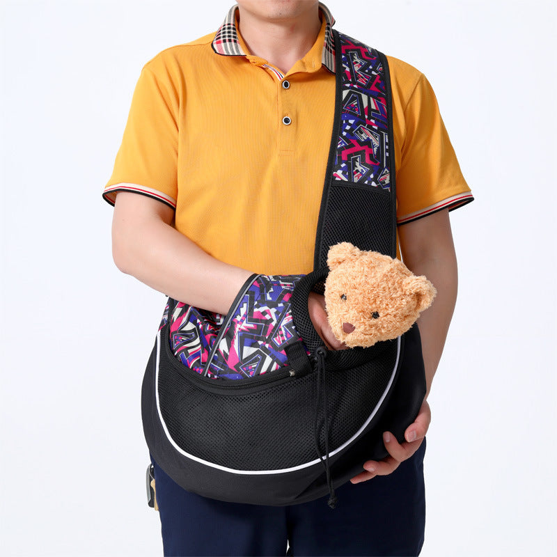 Premium Crossbody Pet Carrier - Stylish Hands-Free Travel Bag for Small Dogs & Cats