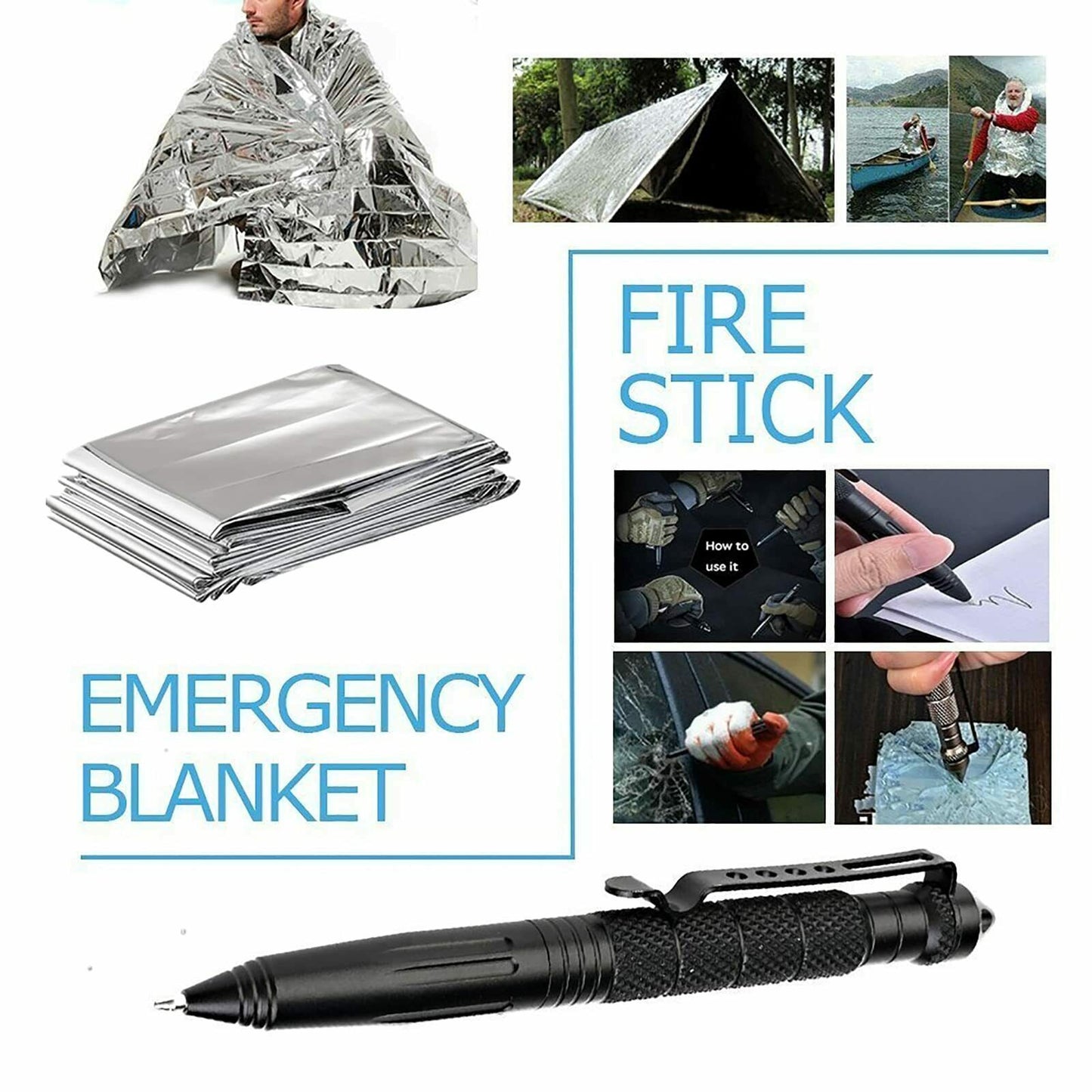 14-in-1 Outdoor Emergency Survival Kit – Compact Tactical Gear Case for Camping, Hiking & Emergency Preparedness