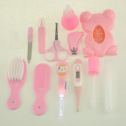 Newborn Baby Care Kit – Complete Grooming Set with Nose Cleaner, Nail Clipper, Earpick, Toothbrush, Hair Brush, and Scissors