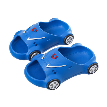 Kids Glowing Slippers – Cartoon Car Sandals with Anti-Slip Sole, Luminous Summer Beach Shoes for Boys & Girls