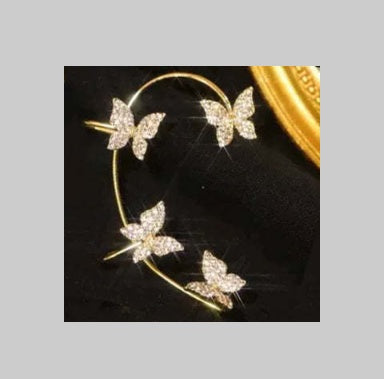Fashion Butterfly Ear Clip and Ear Hook - Stylish Women's Jewelry for Elegant Looks