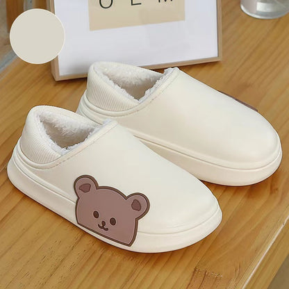 Bear Shaped Fluffy Winter Slippers for Women – Cozy Indoor House Shoes