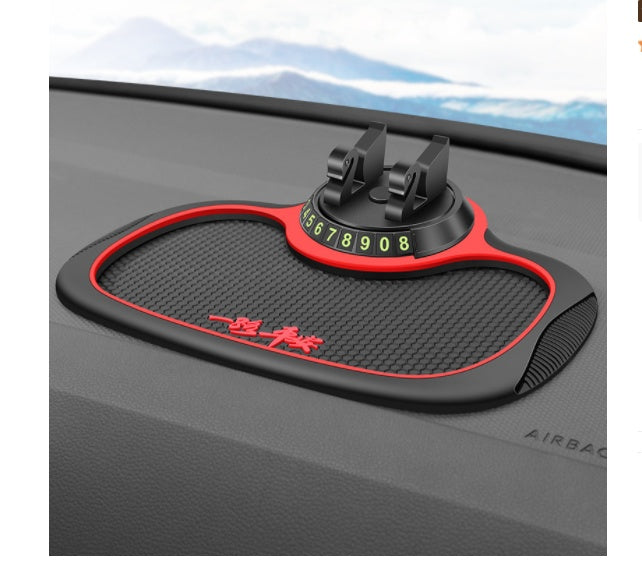 Premium 4-in-1 Car Dashboard Organizer - Non-Slip Phone Mount with Parking Card & Multi-Function Holder