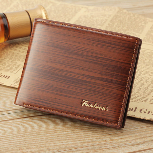 Men's Glossy Short Wallet - Stylish Bifold Wallet for Men