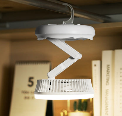 Premium 4-in-1 Smart Fan System - USB Rechargeable with LED Light, Wall Mount & 4-Speed Control