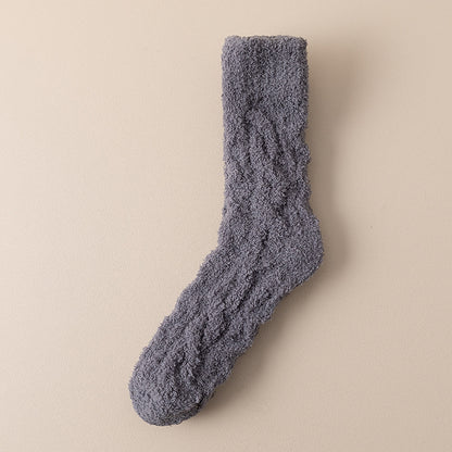 Winter Warm Fuzzy Coral Fleece Socks – Thick Velvet Home Sleeping Floor Socks for Women & Men