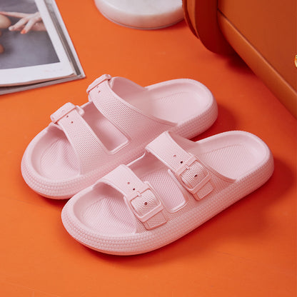 Women's Summer Platform Slippers – Fashionable Buckle Sandals with Soft Bottom for Home & Outdoor Wear