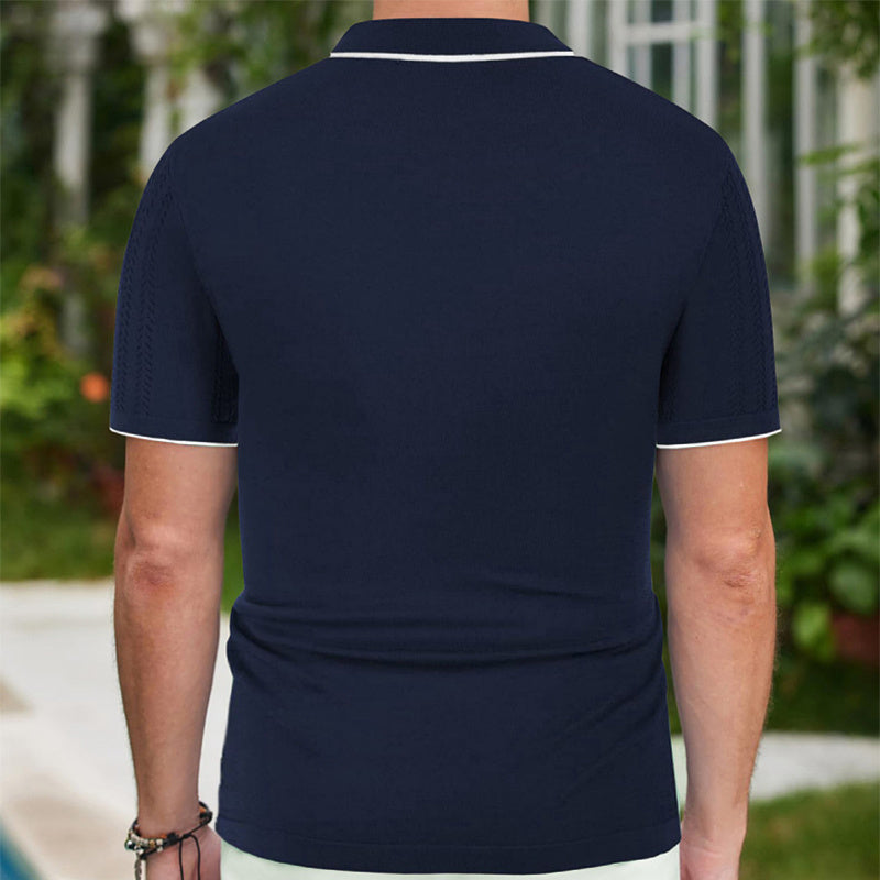 Summer Short-Sleeved Polo Shirt – Button Lapel Top for Business & Casual Wear