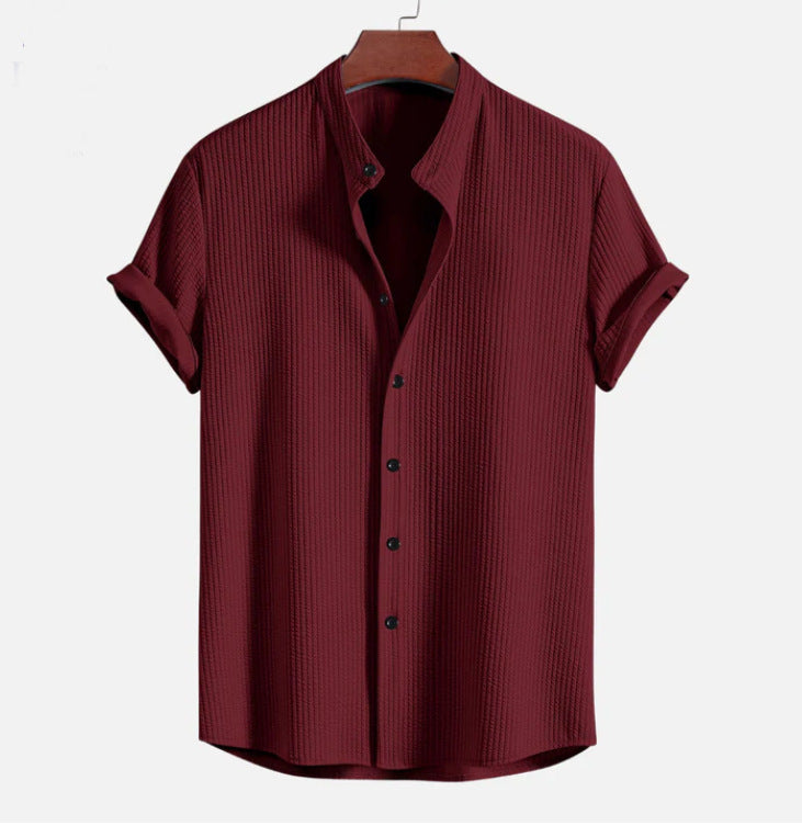 Short Sleeve Loose Shirt Top for Men, Summer Casual Clothing