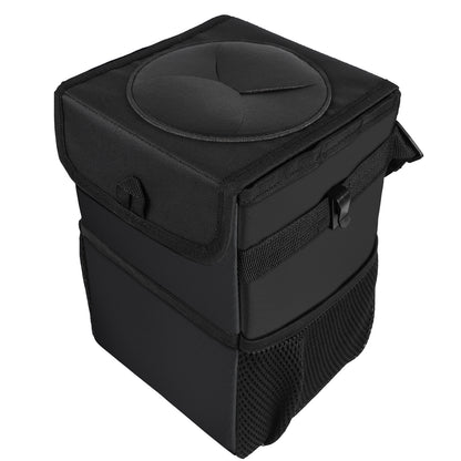 Premium Car Trash Can - Leakproof Compact Auto Garbage Bin with Secure Lid for Clean Vehicle Interior