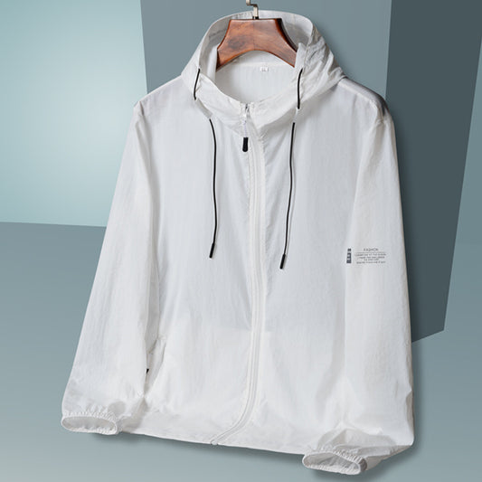 Men's Summer Ice Silk Sun Protection Jacket – Lightweight UV-Proof Cooling Outdoor Hoodie