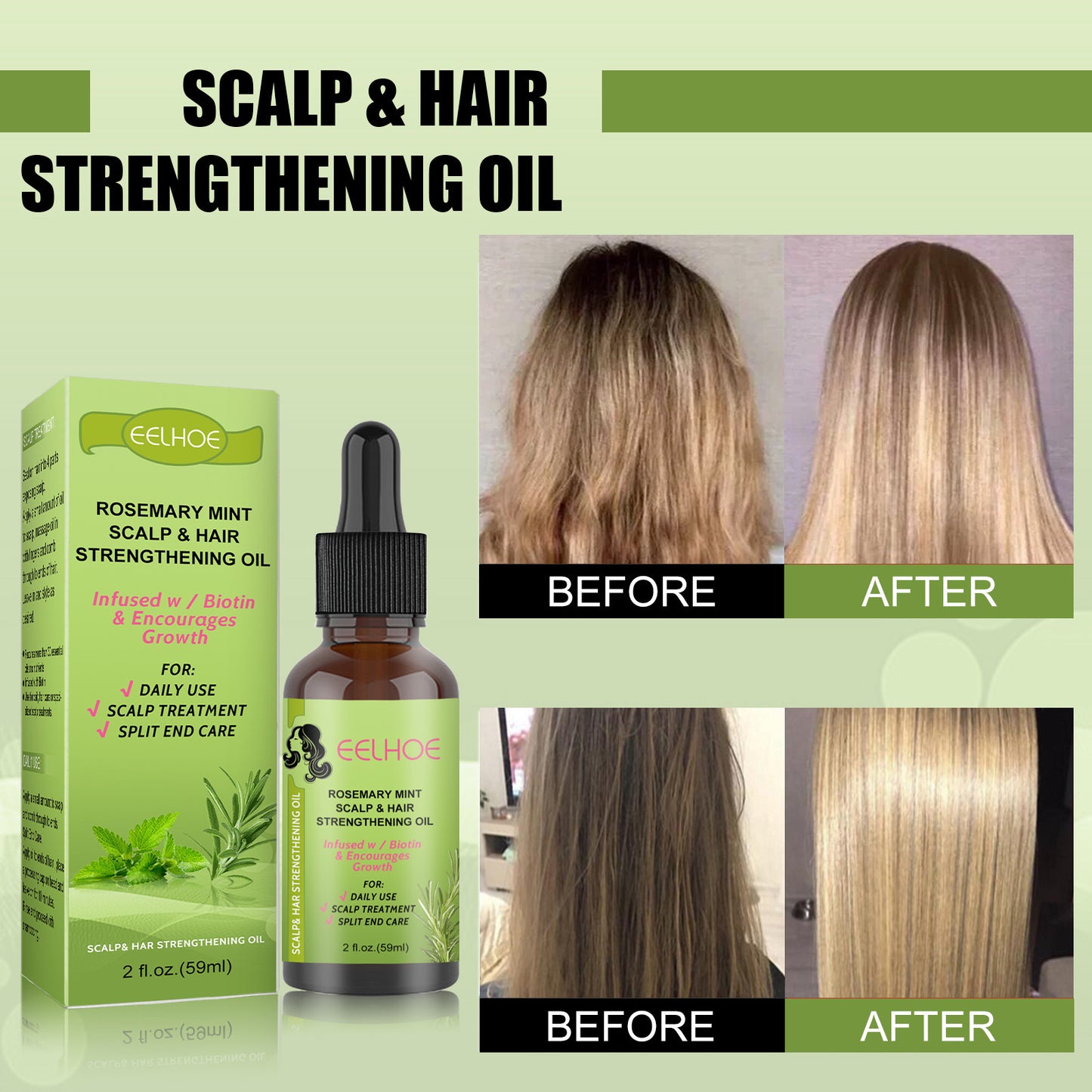 Premium Rosemary Mint Hair Growth Serum - Advanced Scalp Treatment for Thicker, Fuller Hair