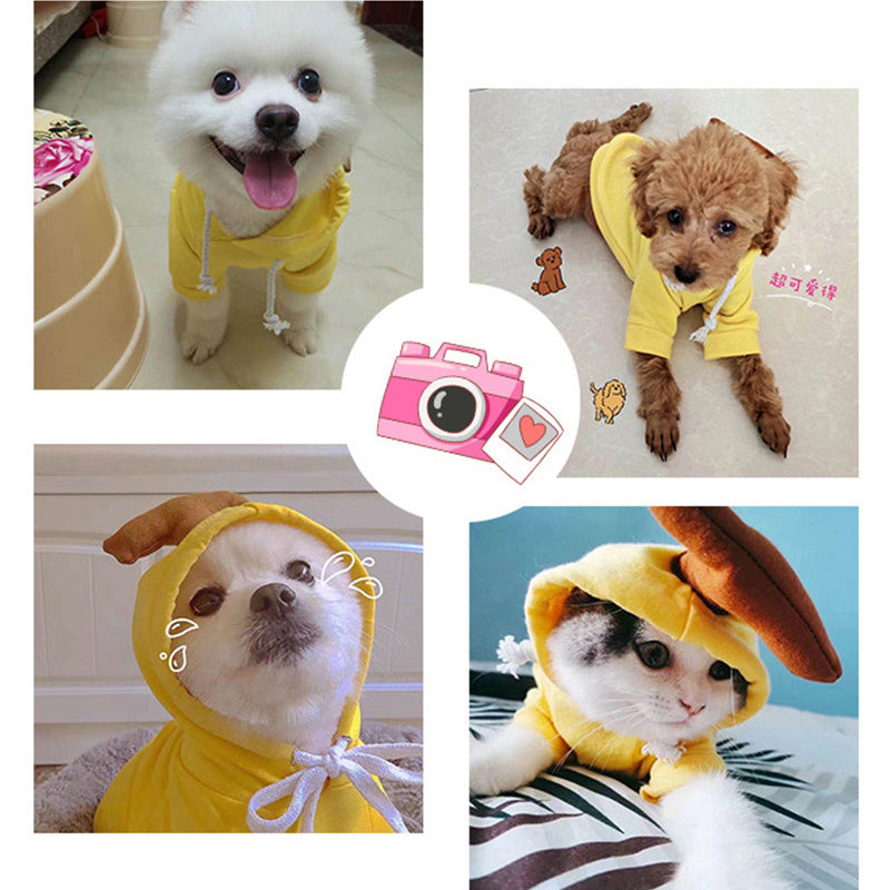 Adorable Fruit-Themed Dog Hoodie - Premium Fleece Winter Coat for Small Breeds