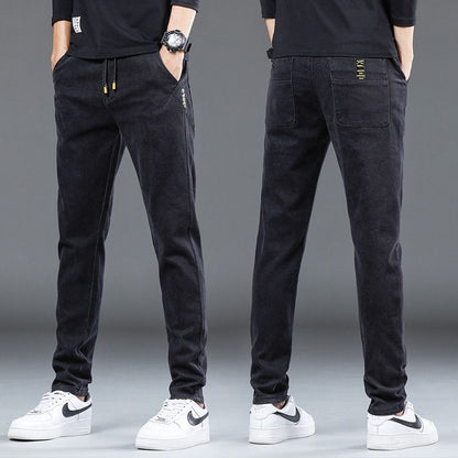 Men's Slim Fit Stretch Denim Trousers – Casual Thin Jeans for Everyday Wear