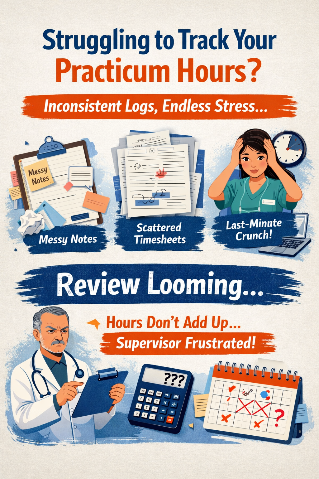 Practicum Hours Tracker for Nursing & Health Students (Google Sheets)