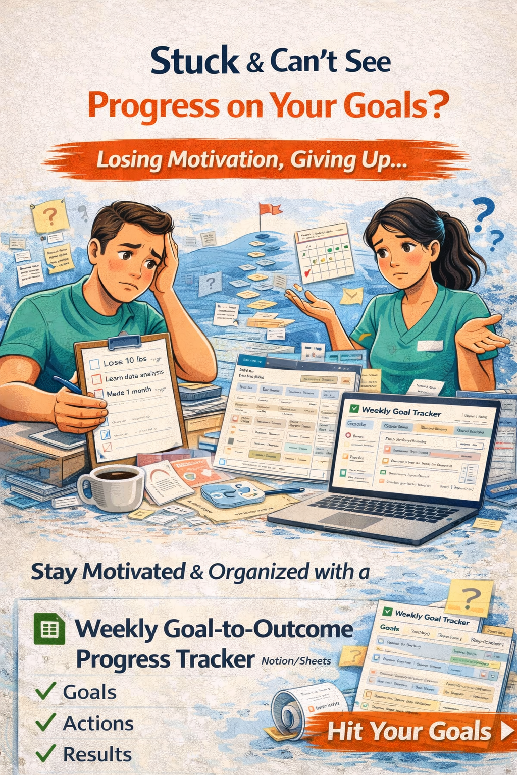 Weekly Goal-to-Outcome Progress Tracker | Turn Goals into Results