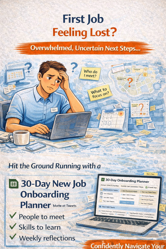 30-Day New Job Onboarding Planner | Start Strong in Your First Month