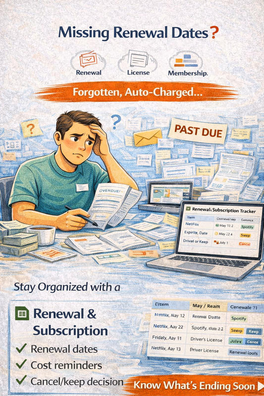 Renewal & Subscription Tracker | Stay Ahead of Renewals, Save Money