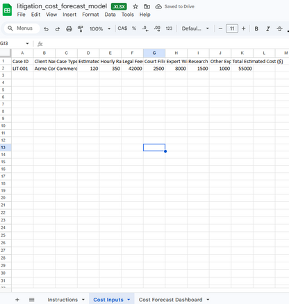 Litigation Cost Forecast Model | Estimate Litigation Costs, Plan Budgets and Manage Client Expectations