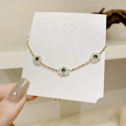 All-Match Pearl Flower Bracelet – Adjustable Fashion Chain Bracelet for Women
