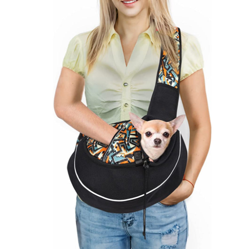 Premium Crossbody Pet Carrier - Stylish Hands-Free Travel Bag for Small Dogs & Cats