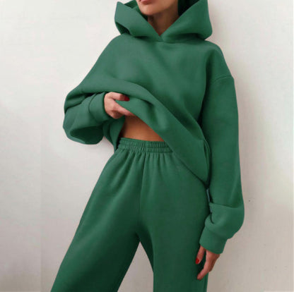 Women’s Casual Hoodie Tracksuit – Two-Piece Sweater and Hoodie Set