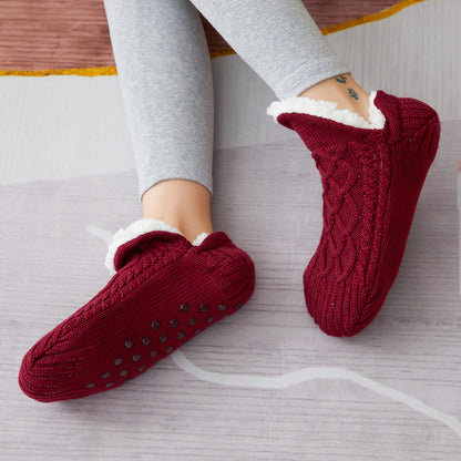 Winter Woolen Socks for Women – Thick, Warm Non-Slip Foot Warmers & Bedroom Slippers