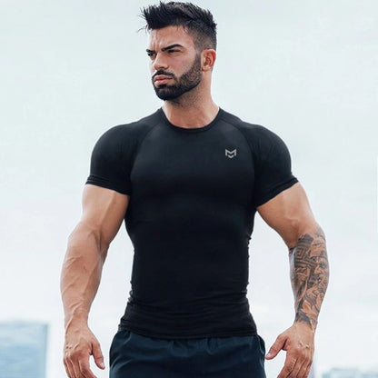 Quick Dry Gym T-Shirt for Men, Short Sleeve Running Workout Shirt