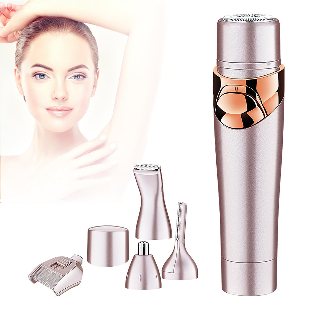 Professional 4-in-1 Electric Hair Remover – Complete Women's Grooming System for Face, Body & Precision Areas
