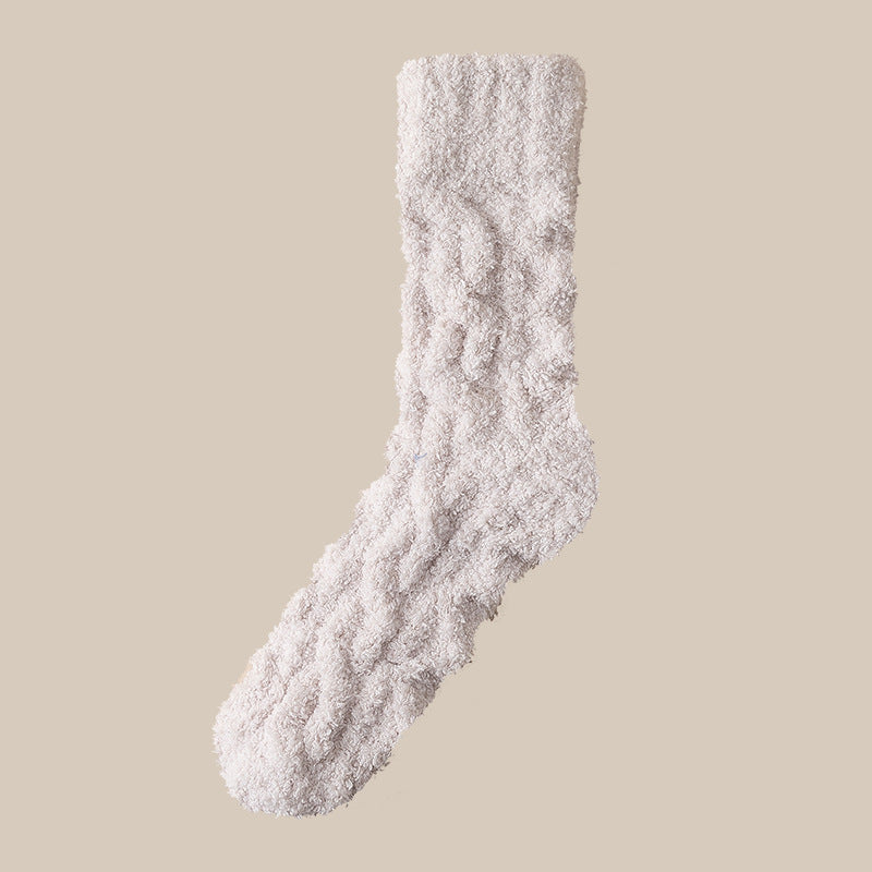 Winter Warm Fuzzy Coral Fleece Socks – Thick Velvet Home Sleeping Floor Socks for Women & Men