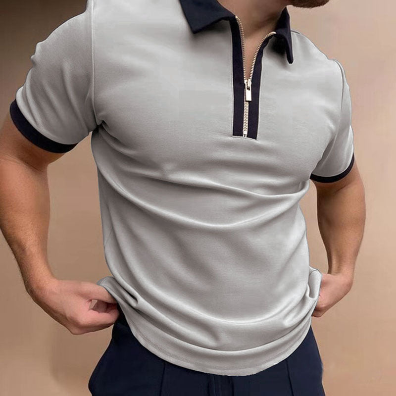 Men's Solid Polo Shirt – Brand Short-Sleeved Summer Shirt for Men