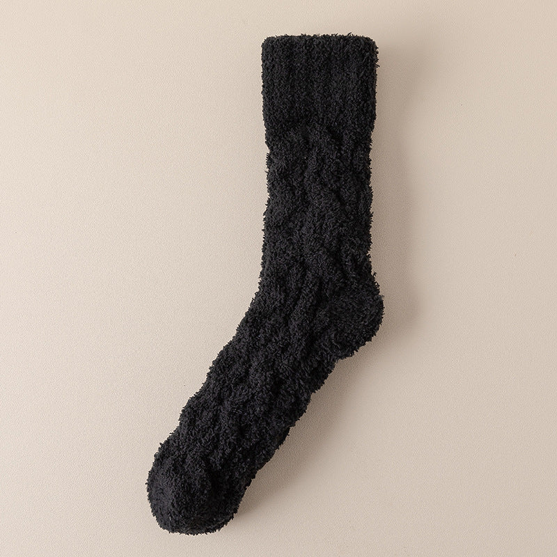 Winter Warm Fuzzy Coral Fleece Socks – Thick Velvet Home Sleeping Floor Socks for Women & Men