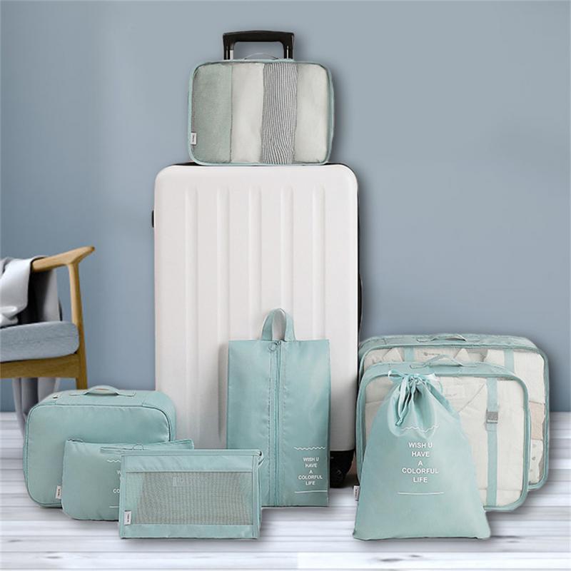 8-Piece Luggage Divider & Packing Cube Set – Travel Storage Bags for Clothes, Underwear, and Shoes