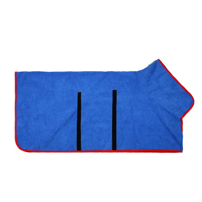 Premium Microfiber Pet Spa Robe - Ultra-Absorbent Quick-Dry Bathrobe with Secure Waist Wrap