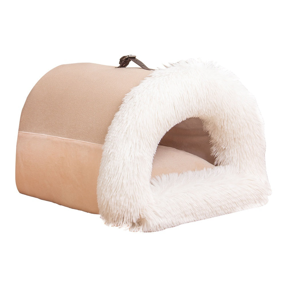 Premium Portable Pet Nest - Warm & Waterproof Winter Bed for Dogs & Cats