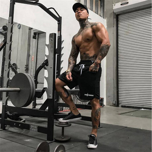 Summer Brand Mesh Quick-Dry Fitness Shorts for Men – Knee-Length Gym Workout Shorts