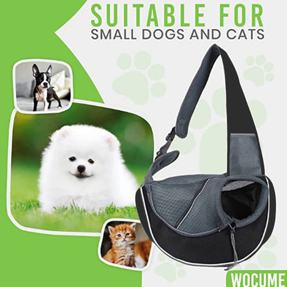 Premium Crossbody Pet Carrier - Stylish Hands-Free Travel Bag for Small Dogs & Cats