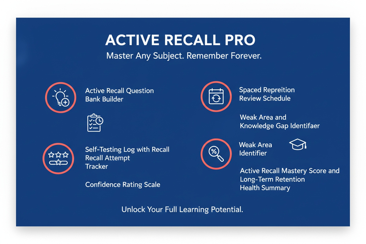 Active Recall Study System - Feature Card