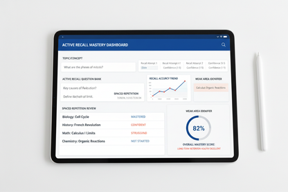 Active Recall Study System - Tablet Flat Lay